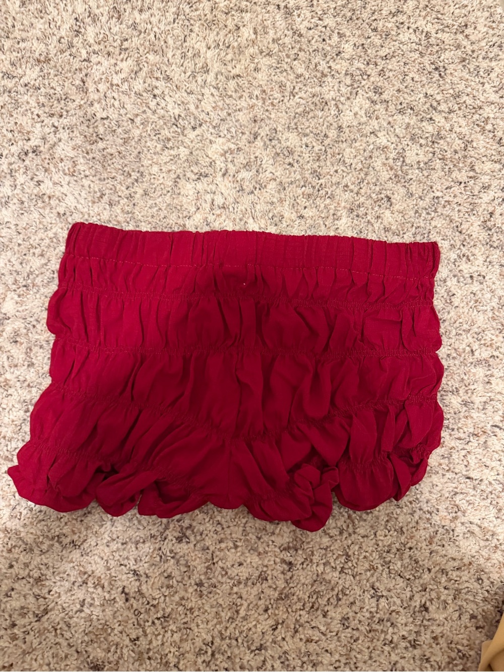Red Ruffled Shorts - Picture 2 of 3